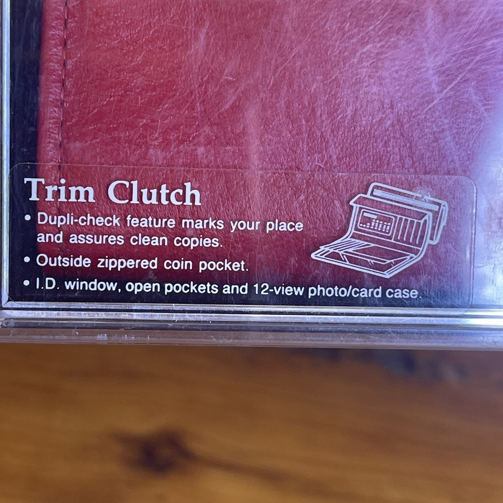 Vintage‎ Amity Women's Red Leather Trim Clutch Wallet Checkbook Holder ID Cards - Picture 3 of 14